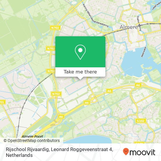 Rijschool Rijvaardig, Leonard Roggeveenstraat 4 map