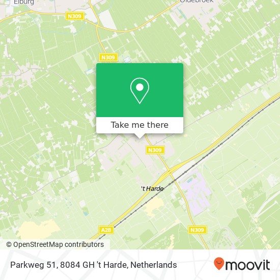 Parkweg 51, 8084 GH 't Harde Karte