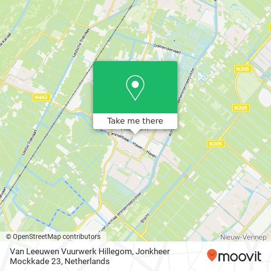 Van Leeuwen Vuurwerk Hillegom, Jonkheer Mockkade 23 map