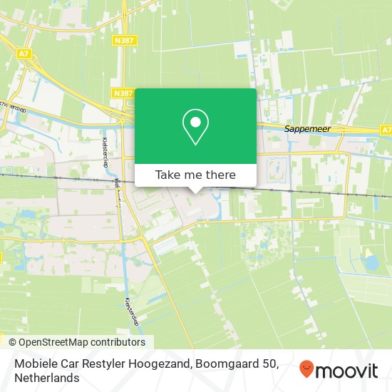 Mobiele Car Restyler Hoogezand, Boomgaard 50 map