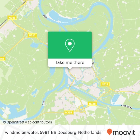 windmolen water, 6981 BB Doesburg map