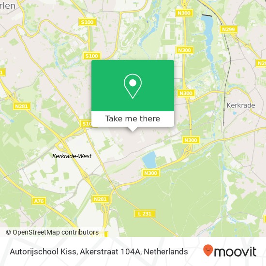 Autorijschool Kiss, Akerstraat 104A map