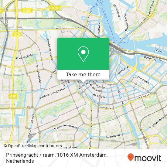 Prinsengracht / raam, 1016 XM Amsterdam Karte