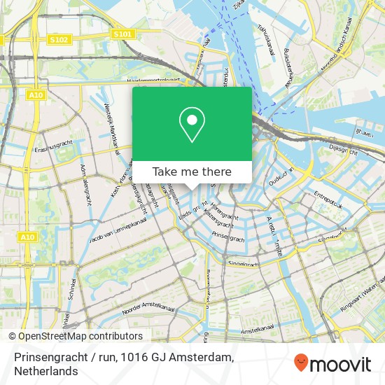 Prinsengracht / run, 1016 GJ Amsterdam map