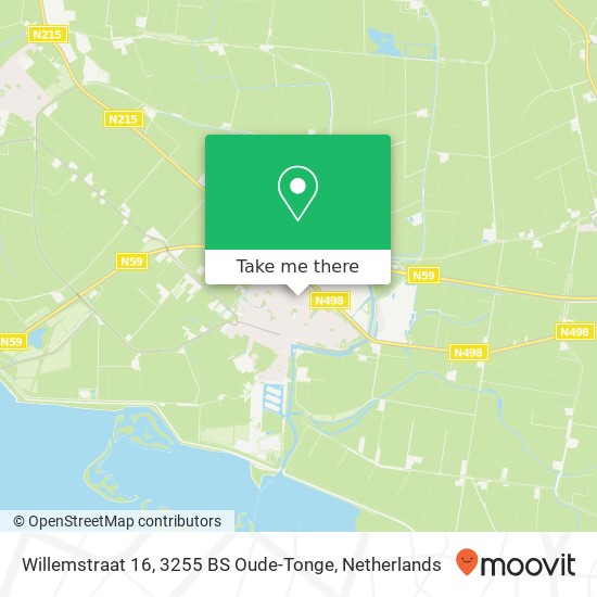 Willemstraat 16, 3255 BS Oude-Tonge map