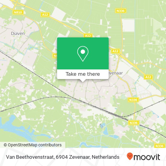 Van Beethovenstraat, 6904 Zevenaar map