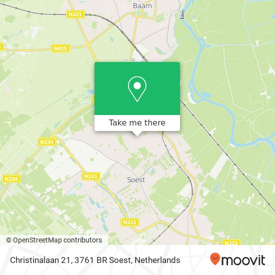 Christinalaan 21, 3761 BR Soest Karte