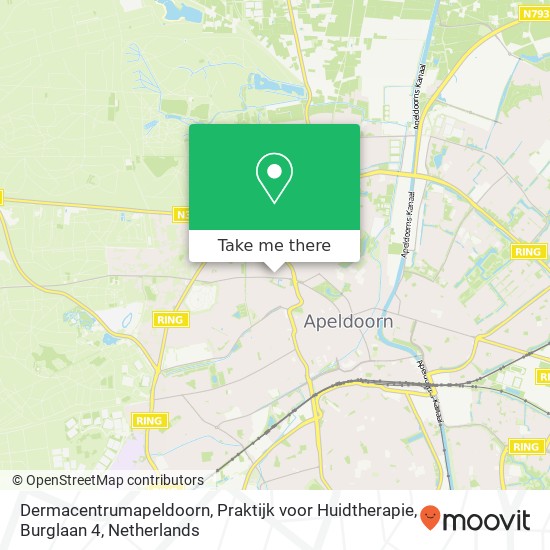 Dermacentrumapeldoorn, Praktijk voor Huidtherapie, Burglaan 4 map