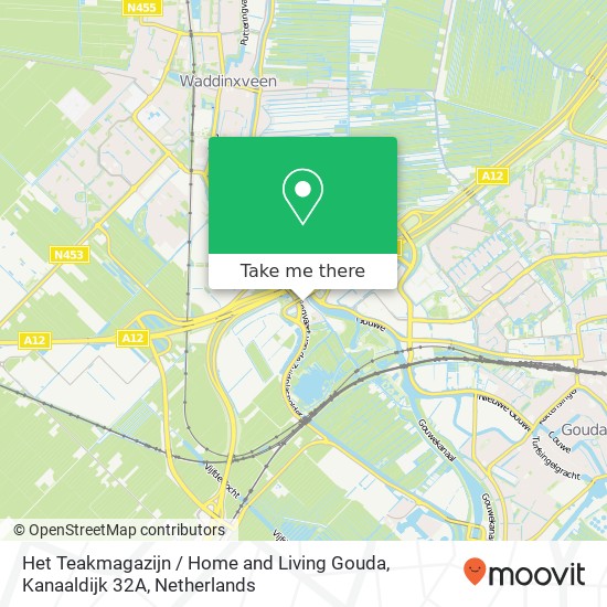 Het Teakmagazijn / Home and Living Gouda, Kanaaldijk 32A map