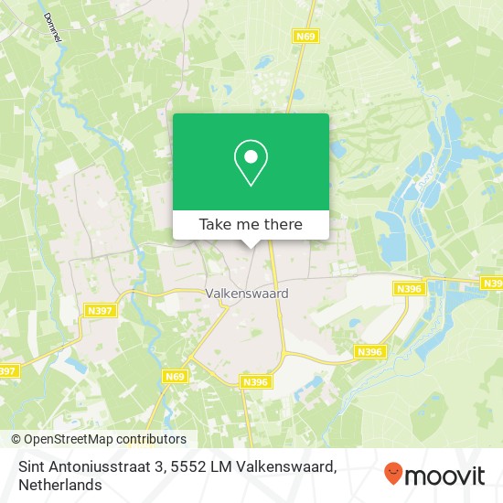 Sint Antoniusstraat 3, 5552 LM Valkenswaard map