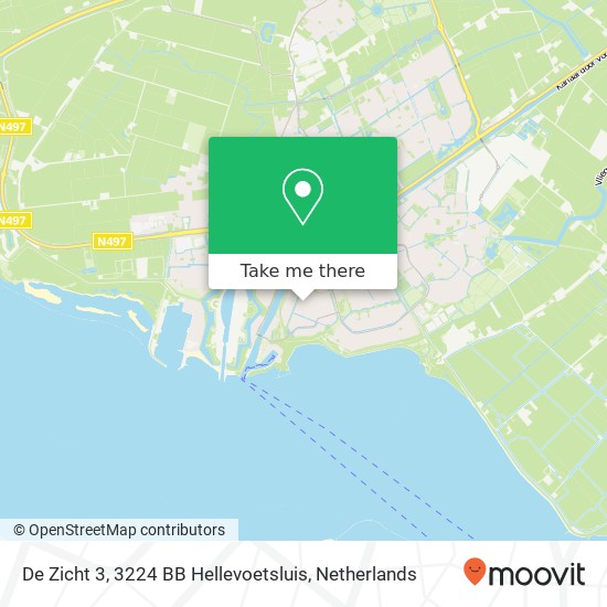 De Zicht 3, 3224 BB Hellevoetsluis map