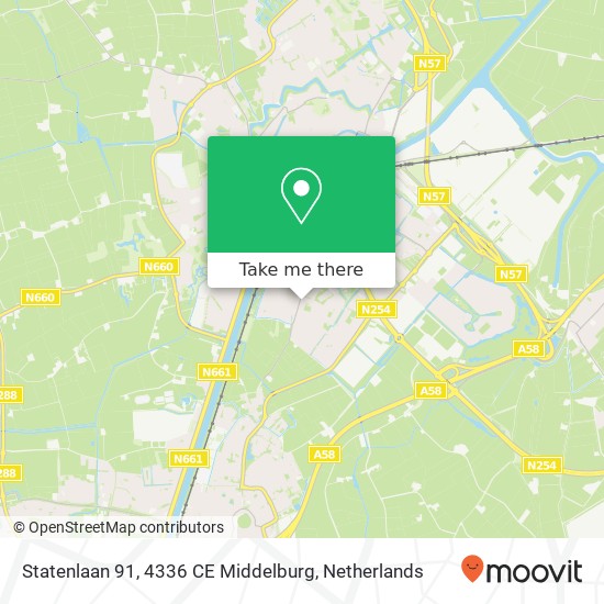 Statenlaan 91, 4336 CE Middelburg Karte