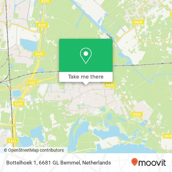 Bottelhoek 1, 6681 GL Bemmel map