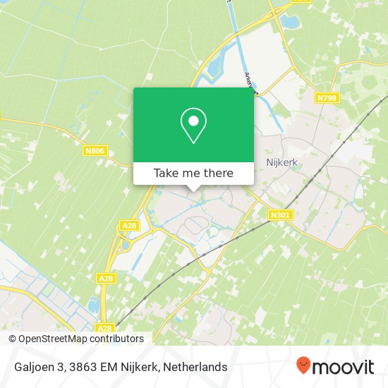 Galjoen 3, 3863 EM Nijkerk map