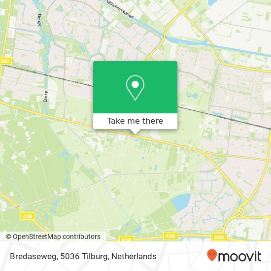 Bredaseweg, 5036 Tilburg Karte