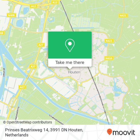 Prinses Beatrixweg 14, 3991 DN Houten map