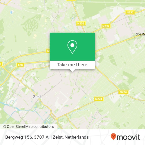 Bergweg 156, 3707 AH Zeist Karte