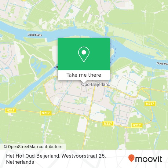 Het Hof Oud-Beijerland, Westvoorstraat 25 map