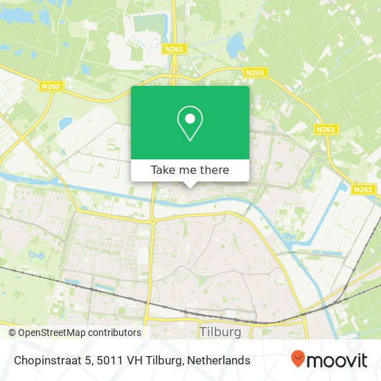 Chopinstraat 5, 5011 VH Tilburg map