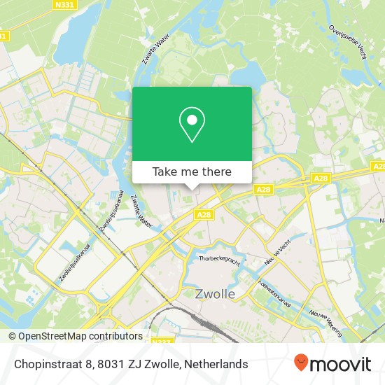 Chopinstraat 8, 8031 ZJ Zwolle map