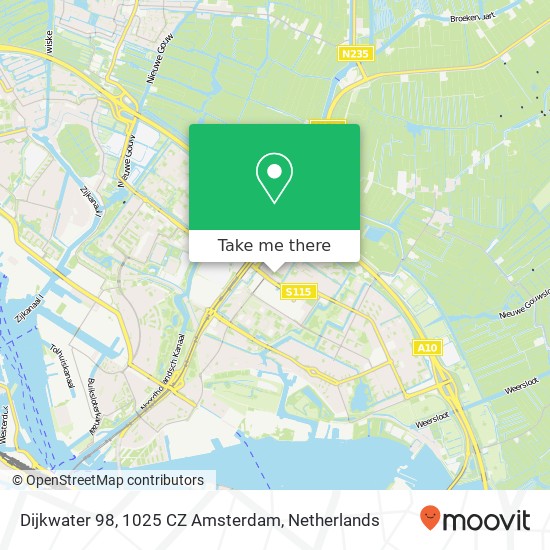 Dijkwater 98, 1025 CZ Amsterdam map