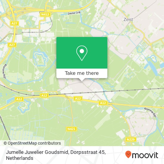 Jumelle Juwelier Goudsmid, Dorpsstraat 45 map