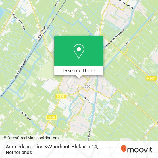 Ammerlaan - Lisse&Voorhout, Blokhuis 14 Karte