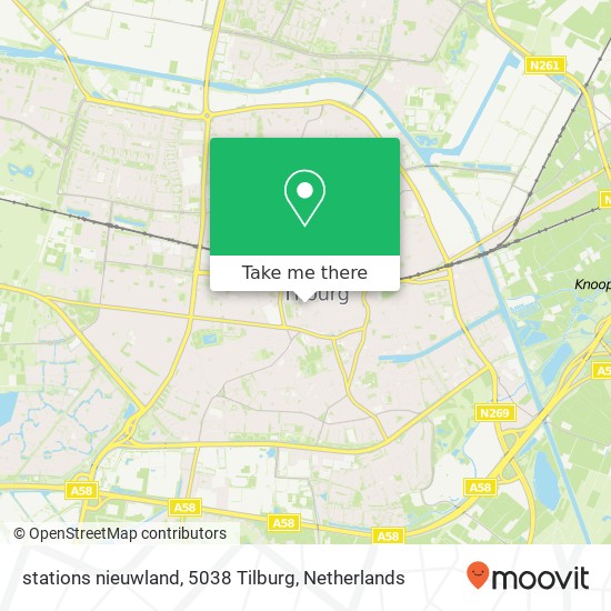 stations nieuwland, 5038 Tilburg Karte