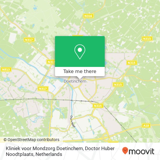 Kliniek voor Mondzorg Doetinchem, Doctor Huber Noodtplaats map