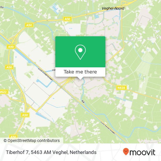 Tiberhof 7, 5463 AM Veghel Karte