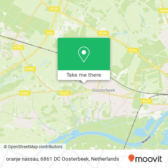 oranje nassau, 6861 DC Oosterbeek map