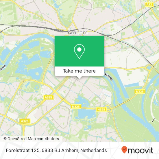 Forelstraat 125, 6833 BJ Arnhem map