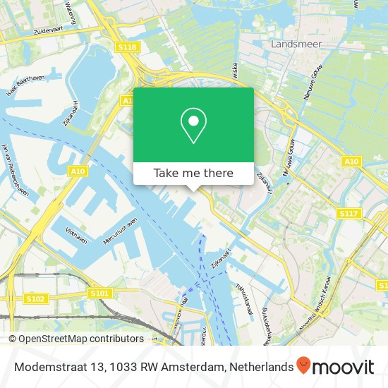 Modemstraat 13, 1033 RW Amsterdam map