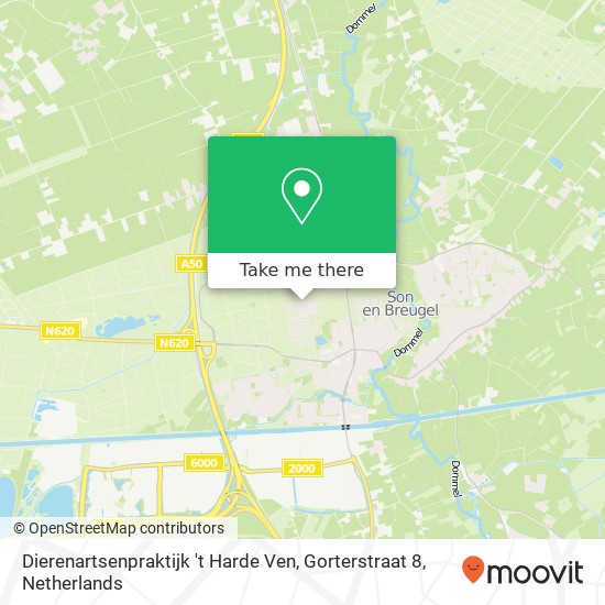 Dierenartsenpraktijk 't Harde Ven, Gorterstraat 8 map