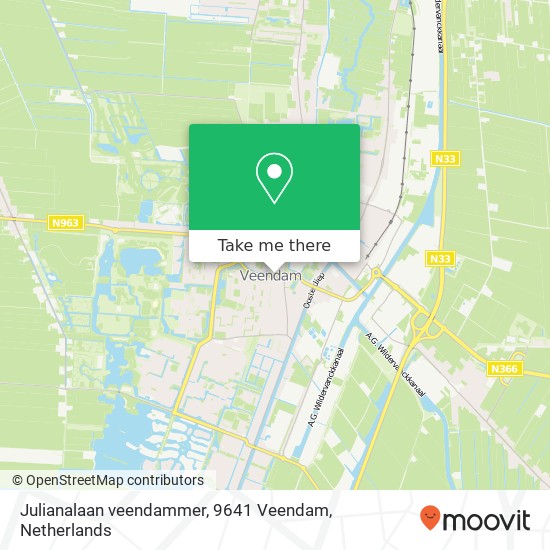 Julianalaan veendammer, 9641 Veendam map