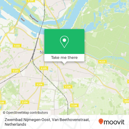 Zwembad Nijmegen-Oost, Van Beethovenstraat map