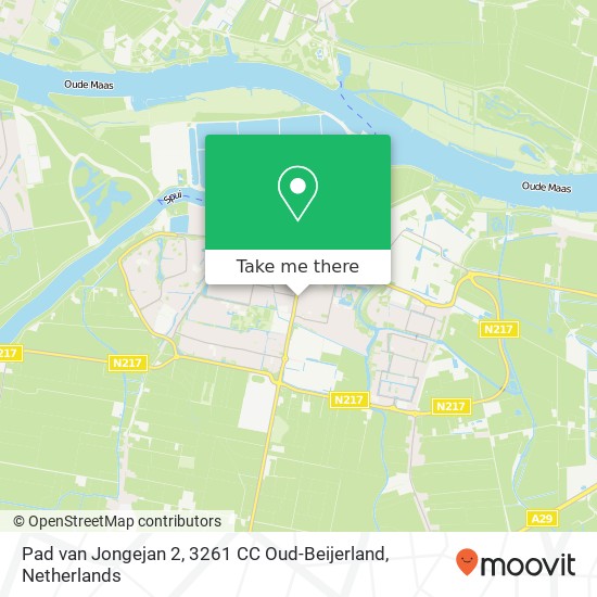 Pad van Jongejan 2, 3261 CC Oud-Beijerland Karte