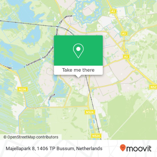 Majellapark 8, 1406 TP Bussum Karte