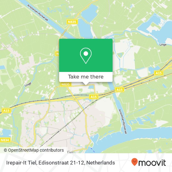 Irepair-It Tiel, Edisonstraat 21-12 map