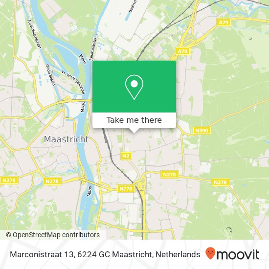 Marconistraat 13, 6224 GC Maastricht map