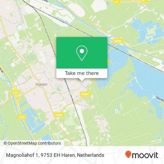 Magnoliahof 1, 9753 EH Haren map