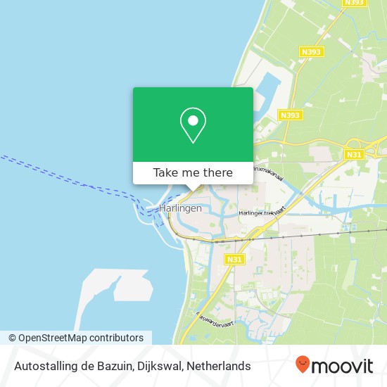 Autostalling de Bazuin, Dijkswal map