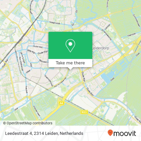 Leedestraat 4, 2314 Leiden Karte