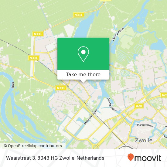 Waaistraat 3, 8043 HG Zwolle Karte