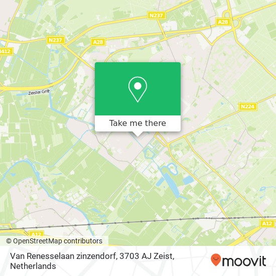 Van Renesselaan zinzendorf, 3703 AJ Zeist map