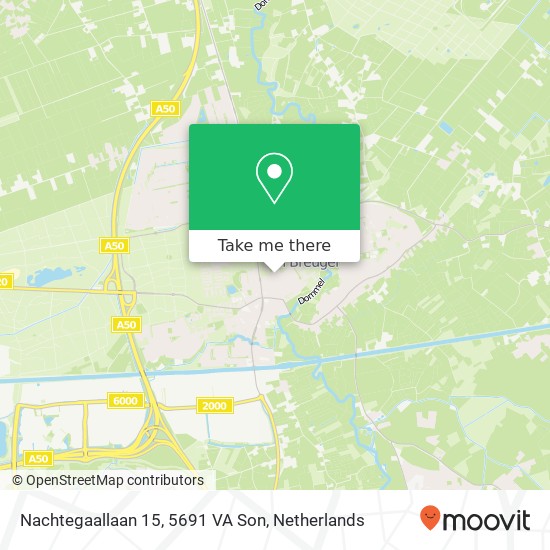 Nachtegaallaan 15, 5691 VA Son map