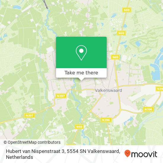Hubert van Nispenstraat 3, 5554 SN Valkenswaard map