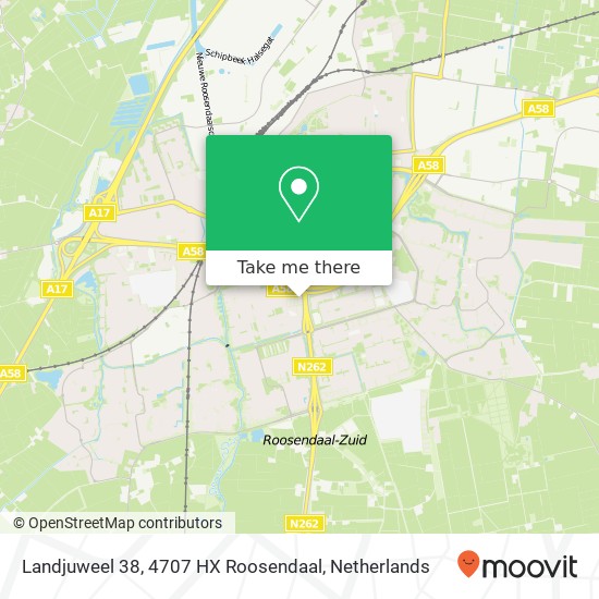 Landjuweel 38, 4707 HX Roosendaal Karte