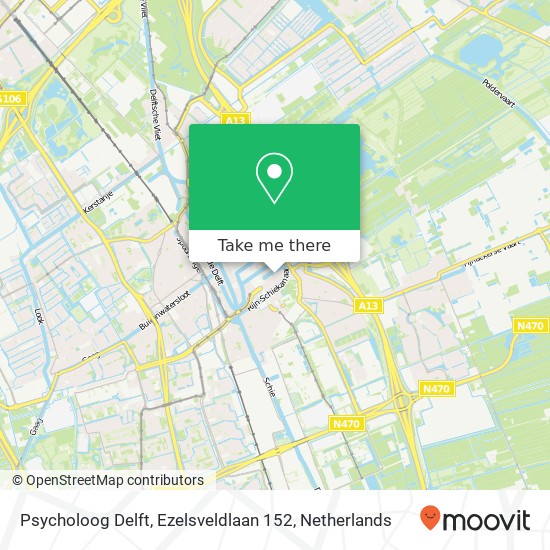Psycholoog Delft, Ezelsveldlaan 152 map