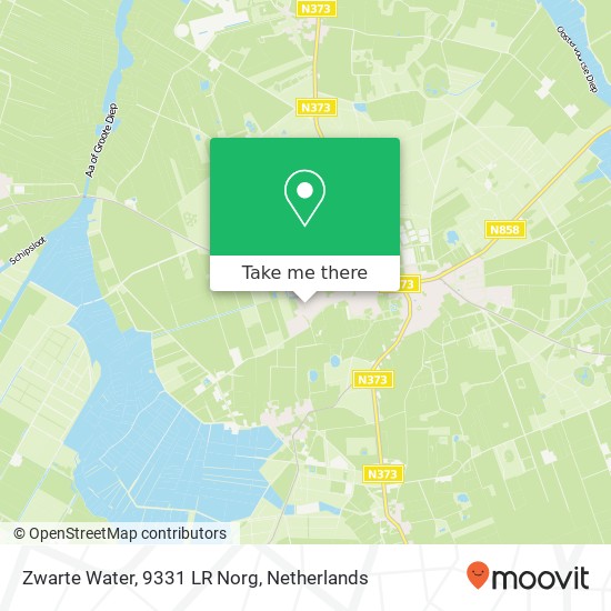 Zwarte Water, 9331 LR Norg Karte